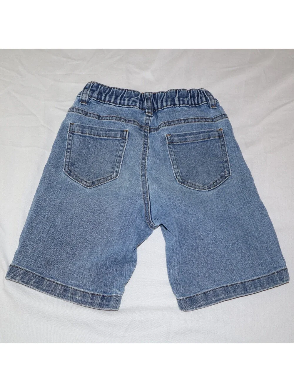 OshKosh B'gosh Boys Denim Shorts Size 5T Light Wash Blue Elastic Waist